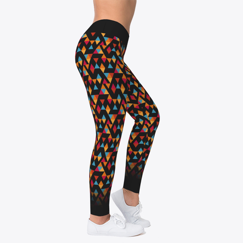 Custom Colorful Triangle Pattern Workout Leggings DIY Colorful Triangle Pattern Workout Leggings
